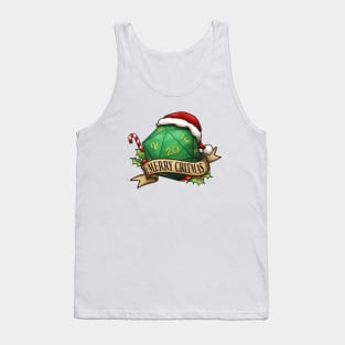 D20 Merry Critmas Dice Green Tank Top